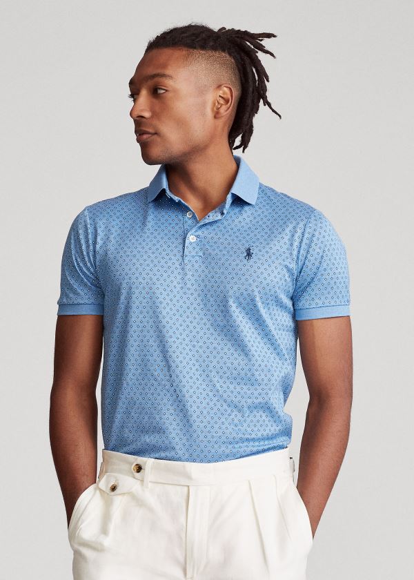 Polos Polo Ralph Lauren Hombre Azules - Custom Slim Fit Jersey - DASHG1054